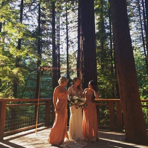 ✨AZAZIE MINA STRETCH SATIN LiGHT PINK DRESS✨ - Picture 10 of 10